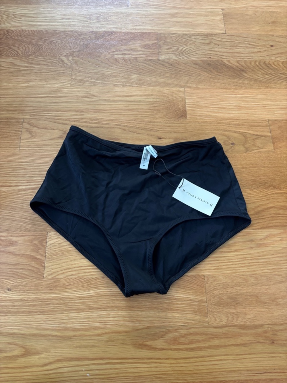Solid & Striped NWT Black High-Waist Swim Bottoms